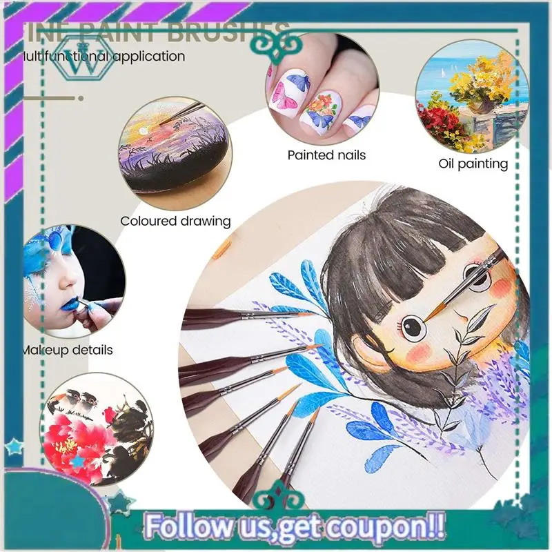 A75Q-Detail Paint Brush Set,15Pcs Miniature Painting Brushes Kit,Professional Mini Fine Paint Brushes Set