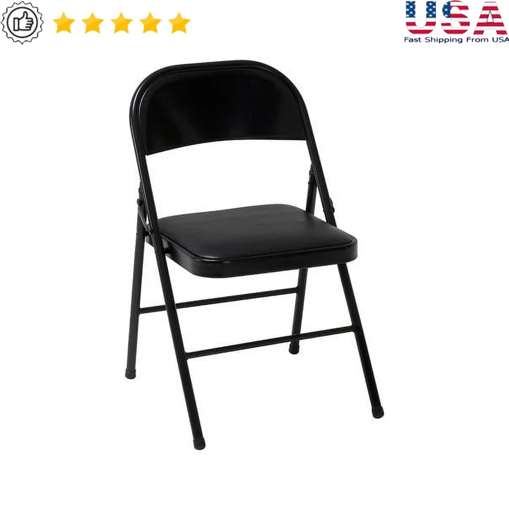 

Heavy Duty Folding Chair with Vinyl Padded Seat Steel Frame Non-Marring Leg Tips Easy Storage Ideal Indoor Events