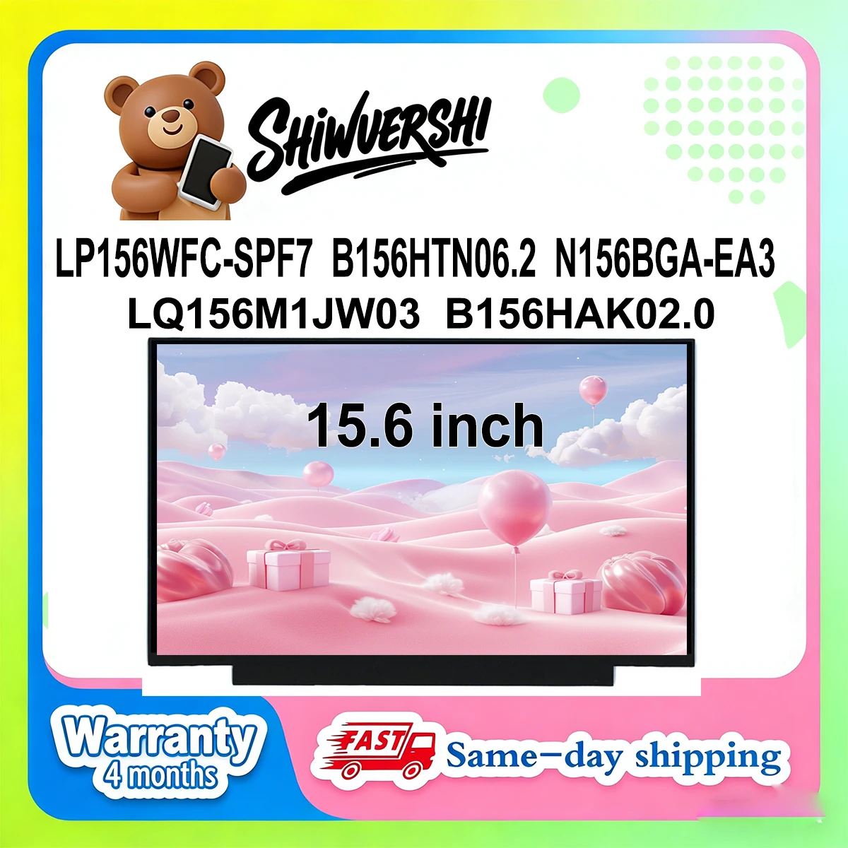 

Wholesale 15.6 inch Laptop Lcd Screen Monitor Panel LP156WFC SPF7 B156HTN06.2 N156BGA EA3 LQ156M1JW03 B156HAK02.0 Slim