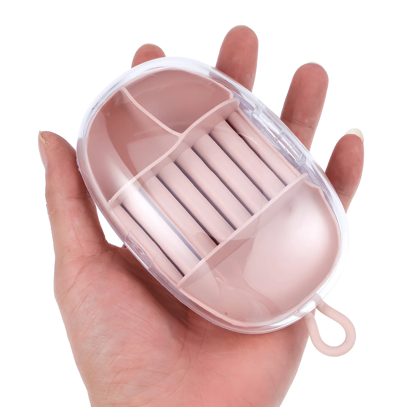 

Portable Jewelry Box Travel Size Small Storage Case With Ring Rolls Clear Material Easy Hanging Travel Jewelry