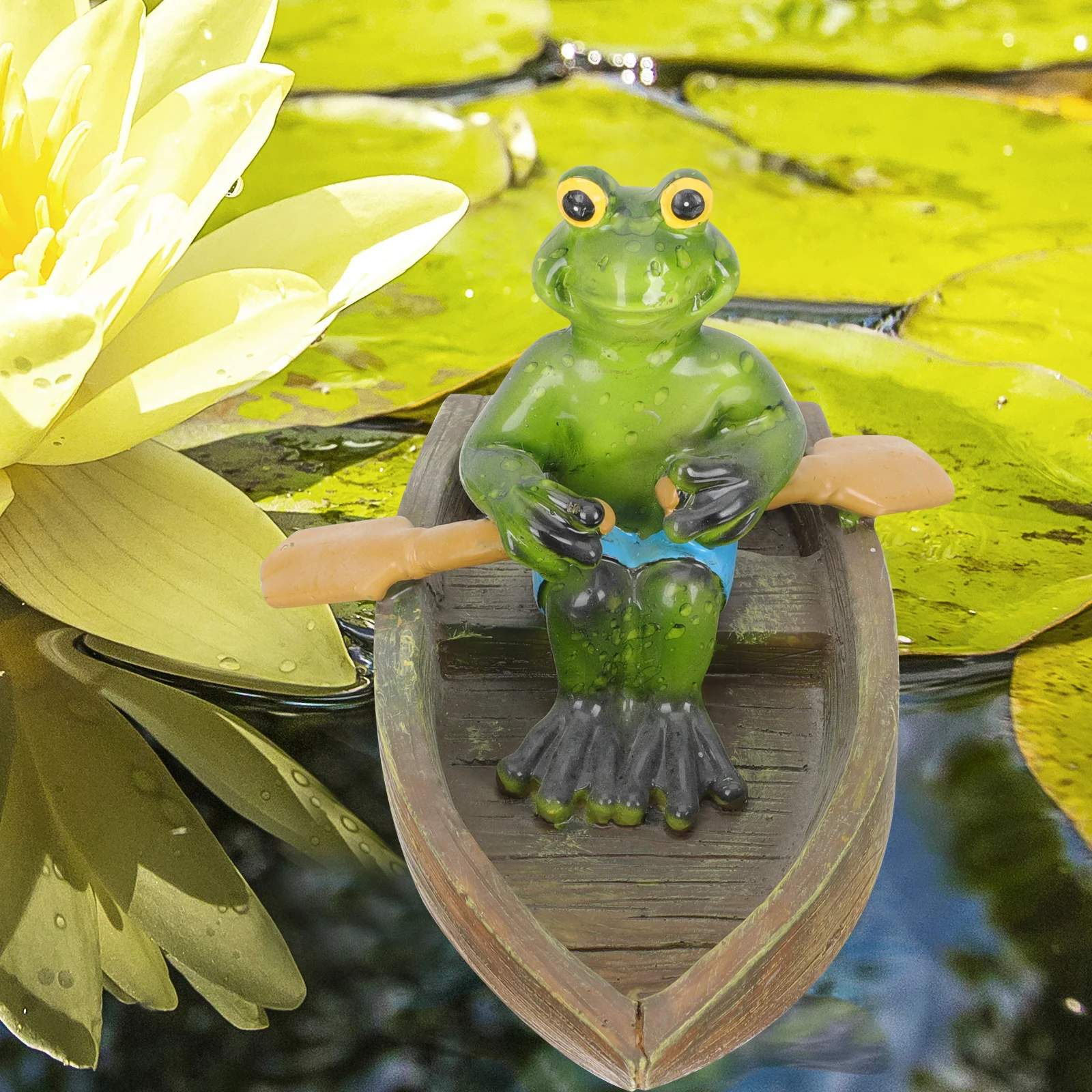 

Frogs Figurines Decoration Lovely Design Garden Pond Landscape Resin Pool Decoration Ornament Durable Statue Water Decor