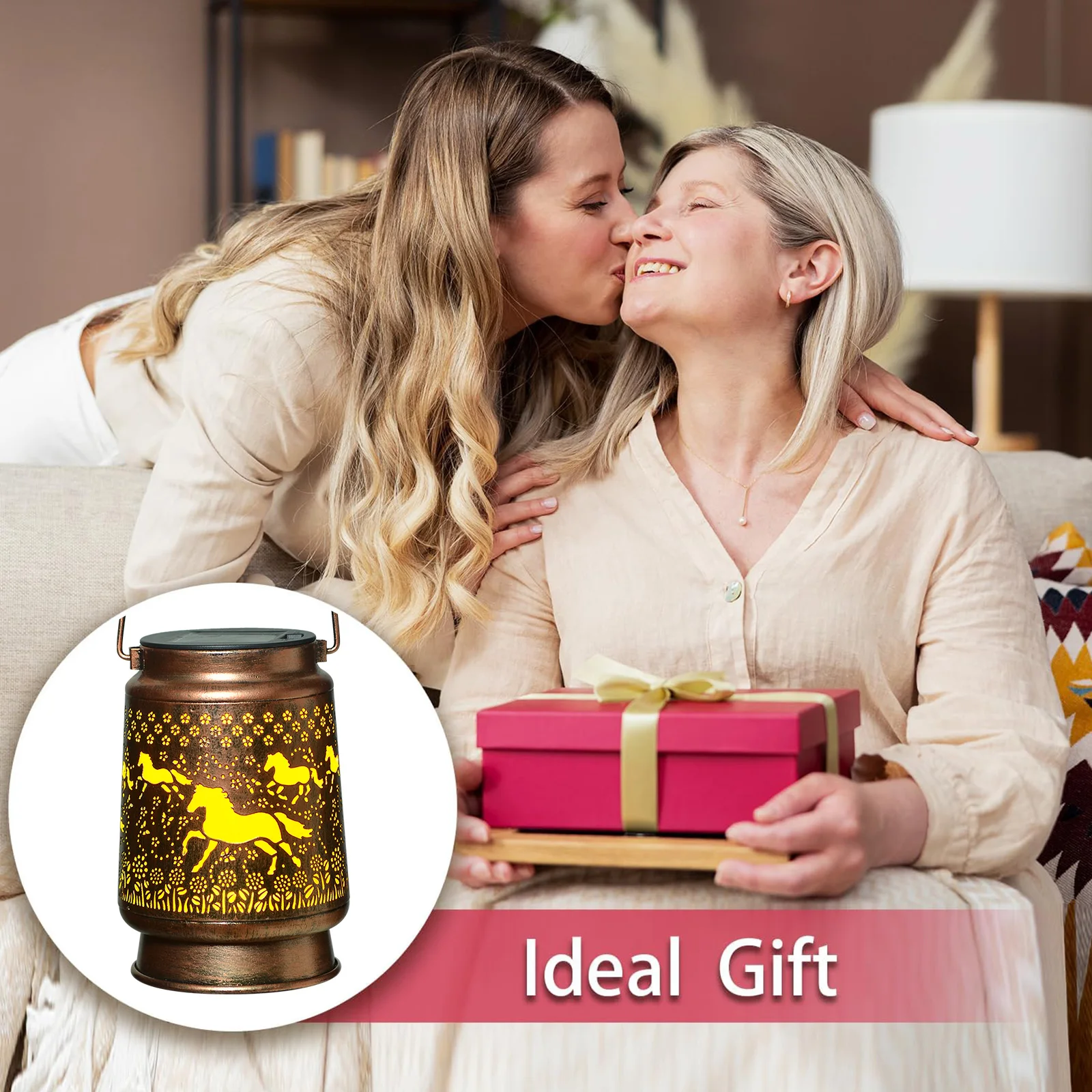 ไฟโซลาร์รูปม้า ของขวัญสำหรับคนรักม้า ของขวัญวันเกิด วันคริสต์มาส วันแม่ ไฟตกแต่งโลหะสำหรับลานบ้าน