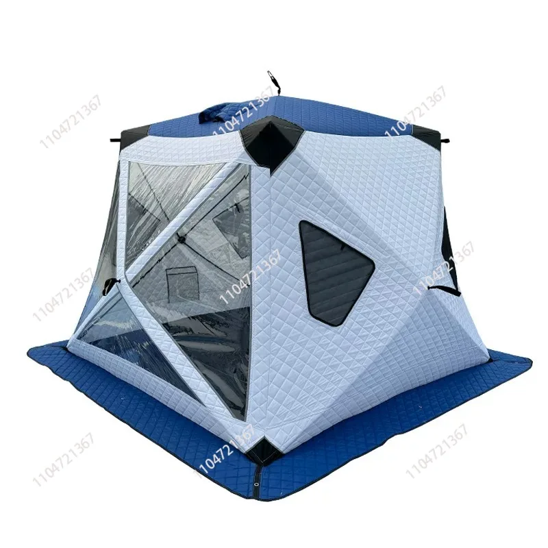 Tent with Chimney Hole, Transparent Window, Quick Opening, Portable Fully Automatic Winter Ice Fishing