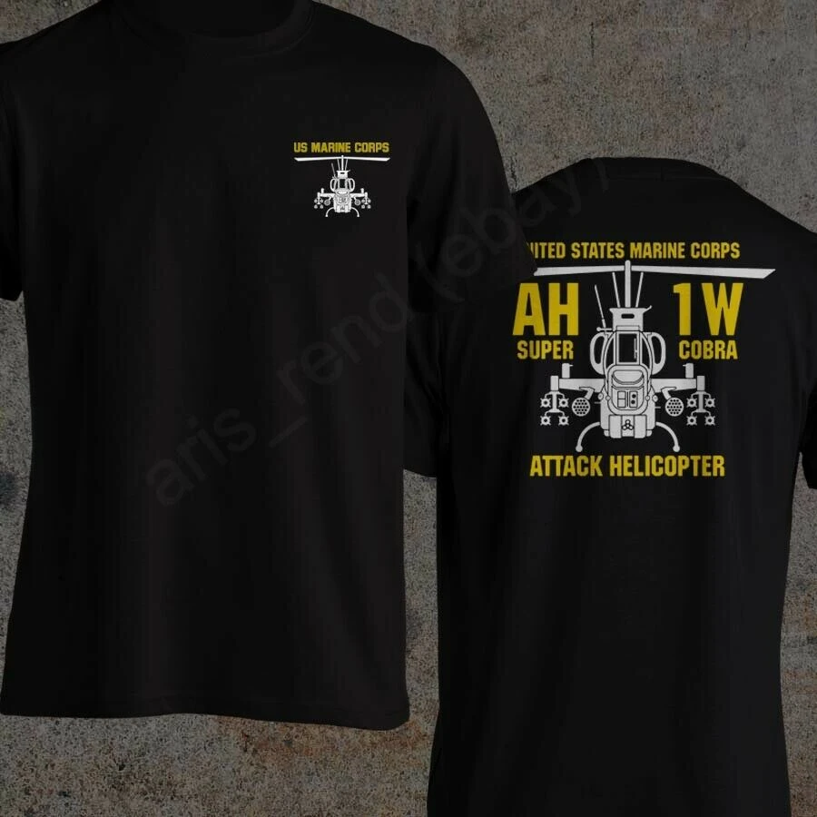 

US Marines Corps AH1W Super Cobra Attack Helicopter T-Shirt. Premium Cotton Short Sleeve O-Neck Mens T Shirt New S-3XL