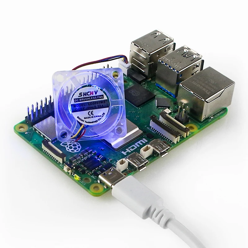 5V Cooling Fan JST Interface PWM Speed Adjustable CPU Cooling Radiator For RaspberryPi 5 4G 8G Optional LED