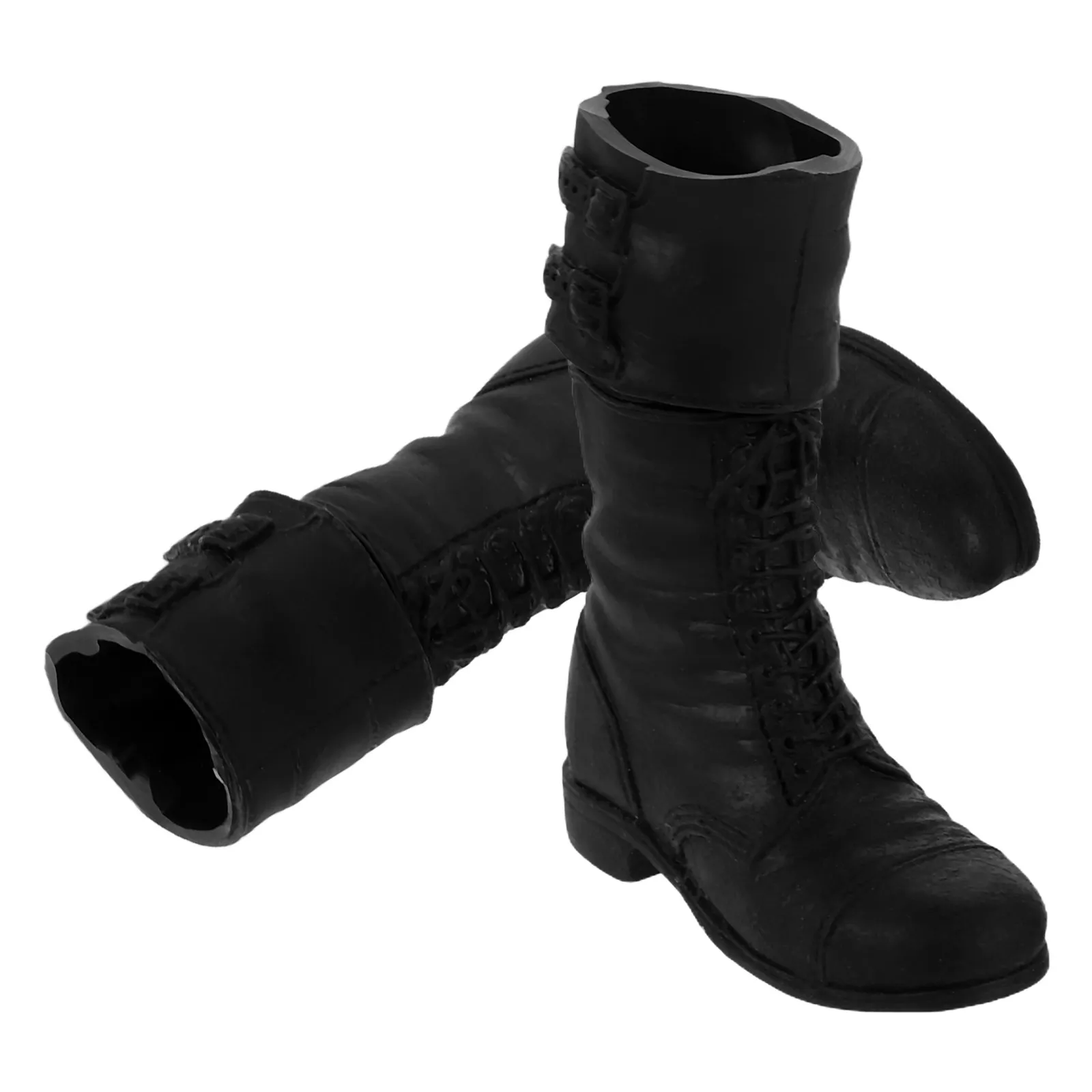 1Pair Authentic Military Boots for Ball Jointed Action Figure Accessories Black Long Miniature Shoes for Roleplay