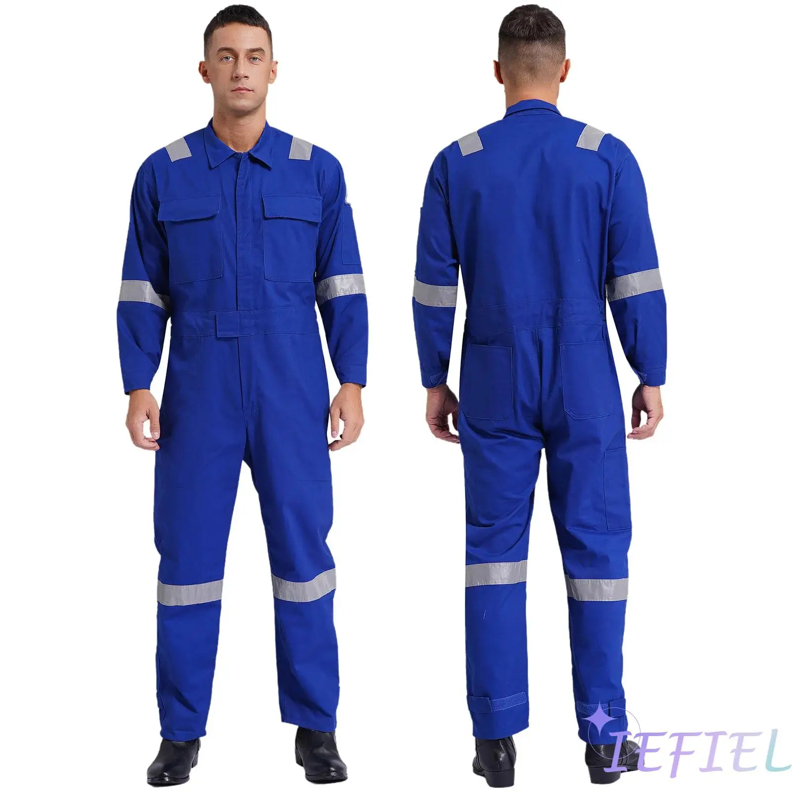 

Work Overalls Workshop Workwear Reflective Strips Multi-pocket Jumpsuit Dustproof Dungarees Factory Mechanic Uniform Unisex 6XL