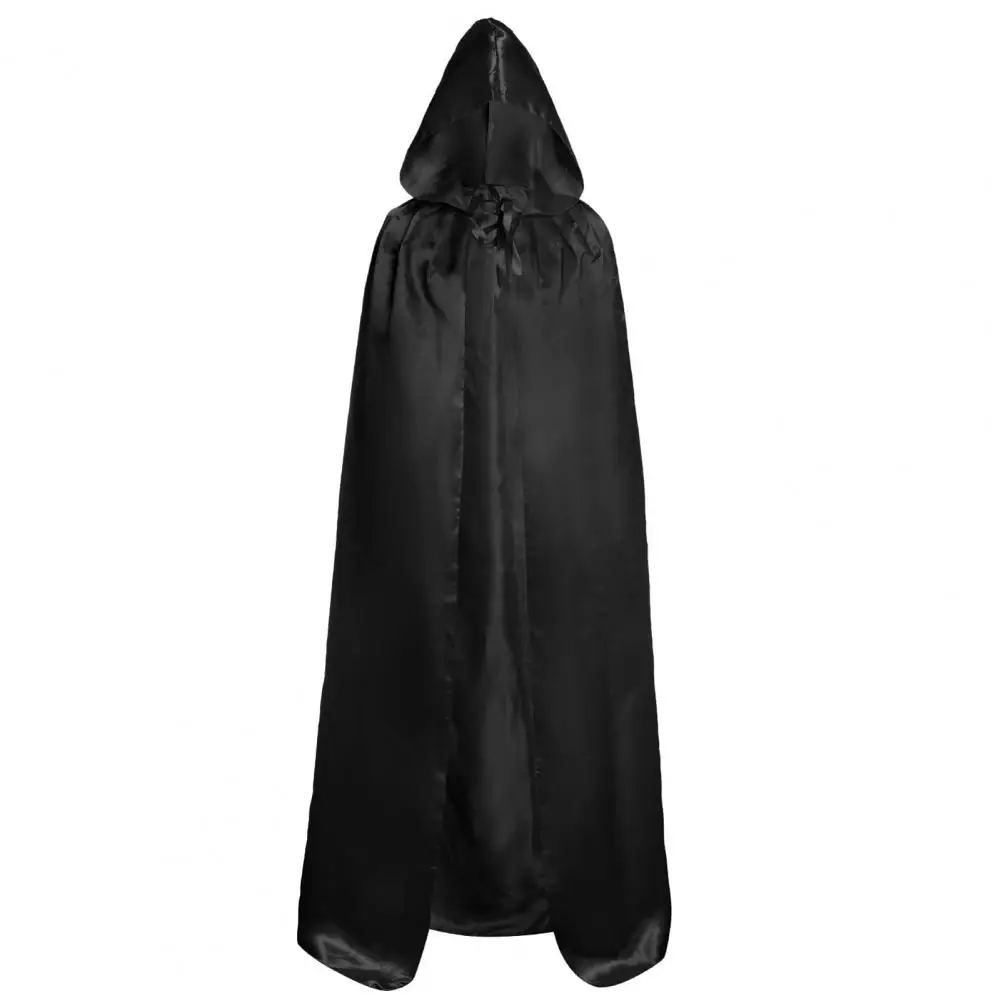 Traje de Halloween encapuzado para adultos e crianças, manto preto, manto cosplay, traje desempenho, traje halloween