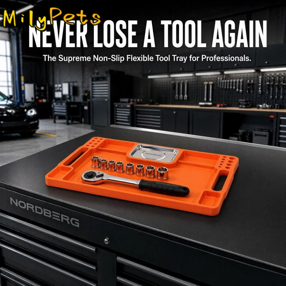 silicone-magnetic-tool-mat-non-slip-heat-resistant-tool-holder-tray-with-small-plate-small-square-plate-tool-storage-holder