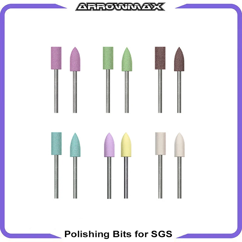 Bocados de Polimento 12 Peças para Série Arrowmax Sgs 2.35 mm Shank Ferramentas Giratórias Acessórios para Artesanato Polonês Lixar Diy