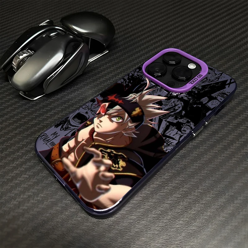 Black Clover Anime Cool dla Apple iPhone 15 14 13 12 11 XS XR X Pro Max Plus Kolorowe srebrne etui na telefon z tyłu