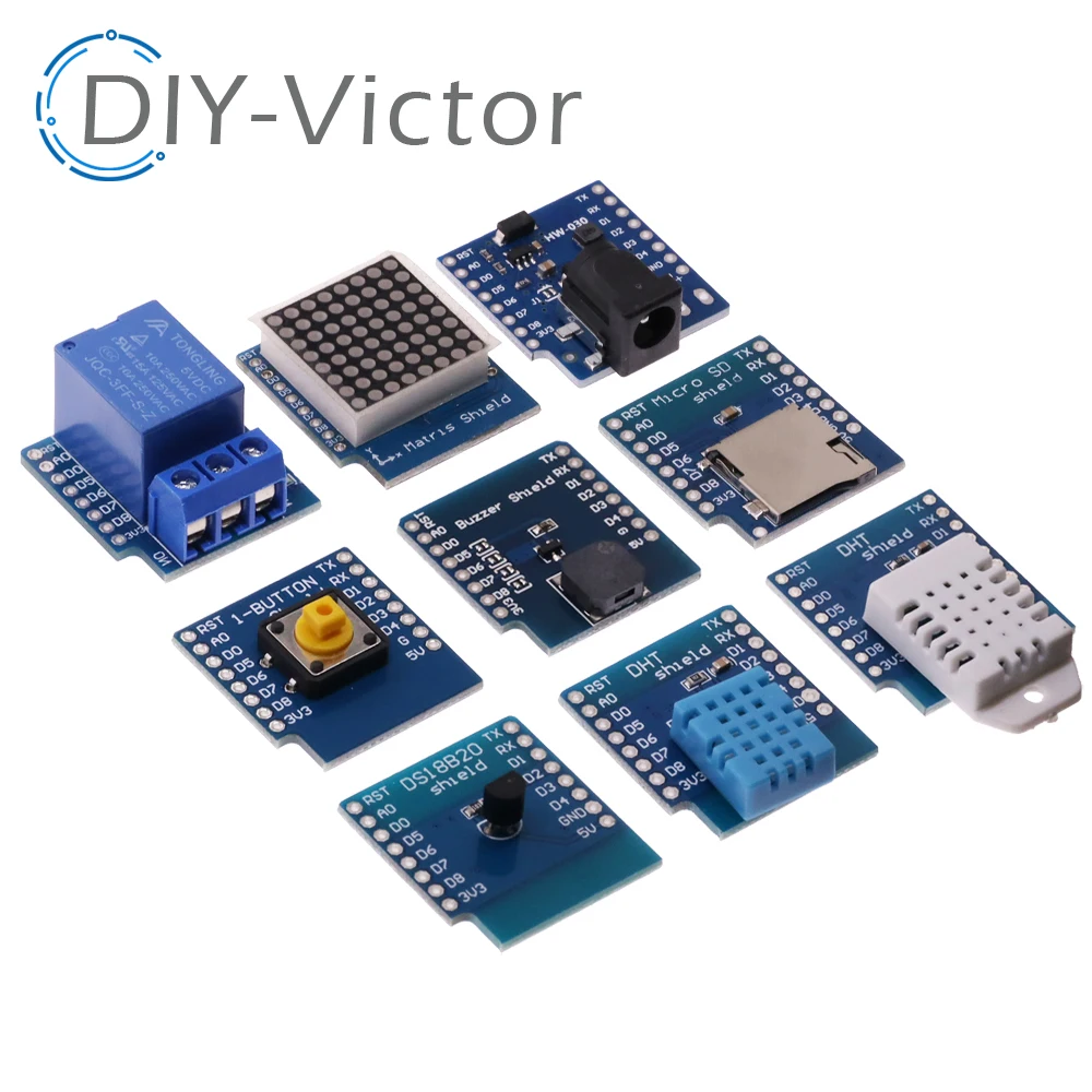 ESP8266 D1 Mini Pro V3.0 Wifi Development Board Nodeu WS2812 RGB DHT11 DHT22 AM2302 Relay DS18B20 BMP180 Motor For Wemos Diy Kit