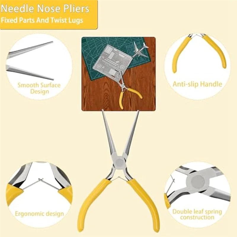 AB07 HOT 23Pcs Metal Puzzle Tool Kit,Metal Model Tool Kit Includ Plier Bending Assist Tools File Flat Tweezers Wire Wrapping Rod