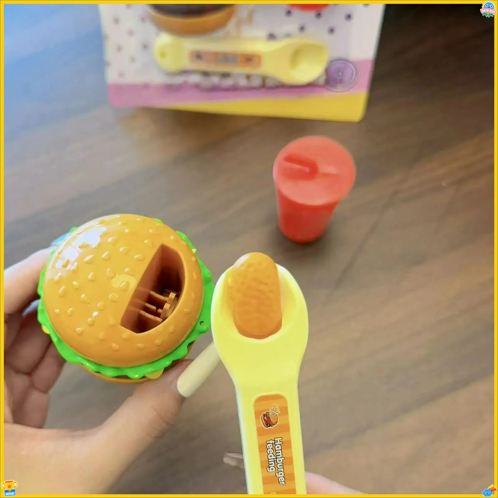 NEW Food Feeding Toy Simulation Food Pudding Hamburger For Doll Classic Toy Kids Kitchen Toys Role Play Early Education