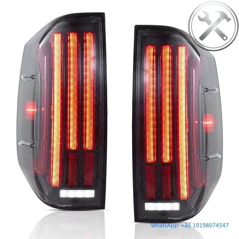 

2014‑2021 Mid Size Pickup Truck Full LED Taillights Assembly Clear Lens Sequential Turn Signal Red Yellow Amber Light 12V Auto P