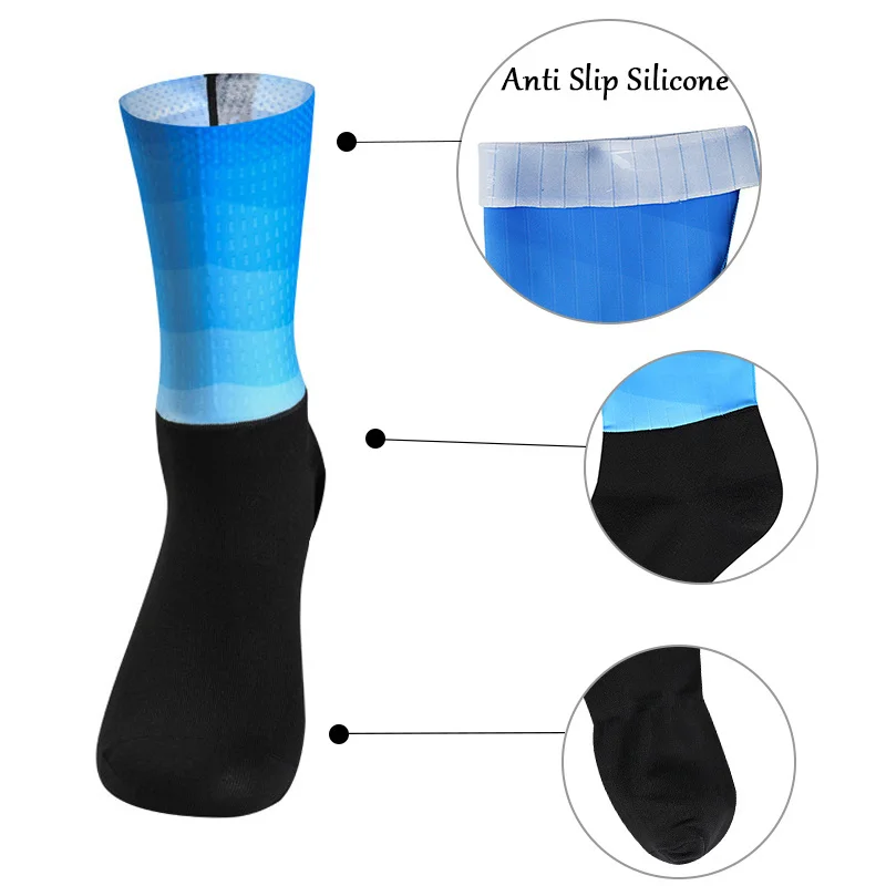 Calcetines de Ciclismo antideslizantes para hombre y mujer, medias deportivas de silicona, transpirables y frescas, para carreras profesionales, novedad de verano