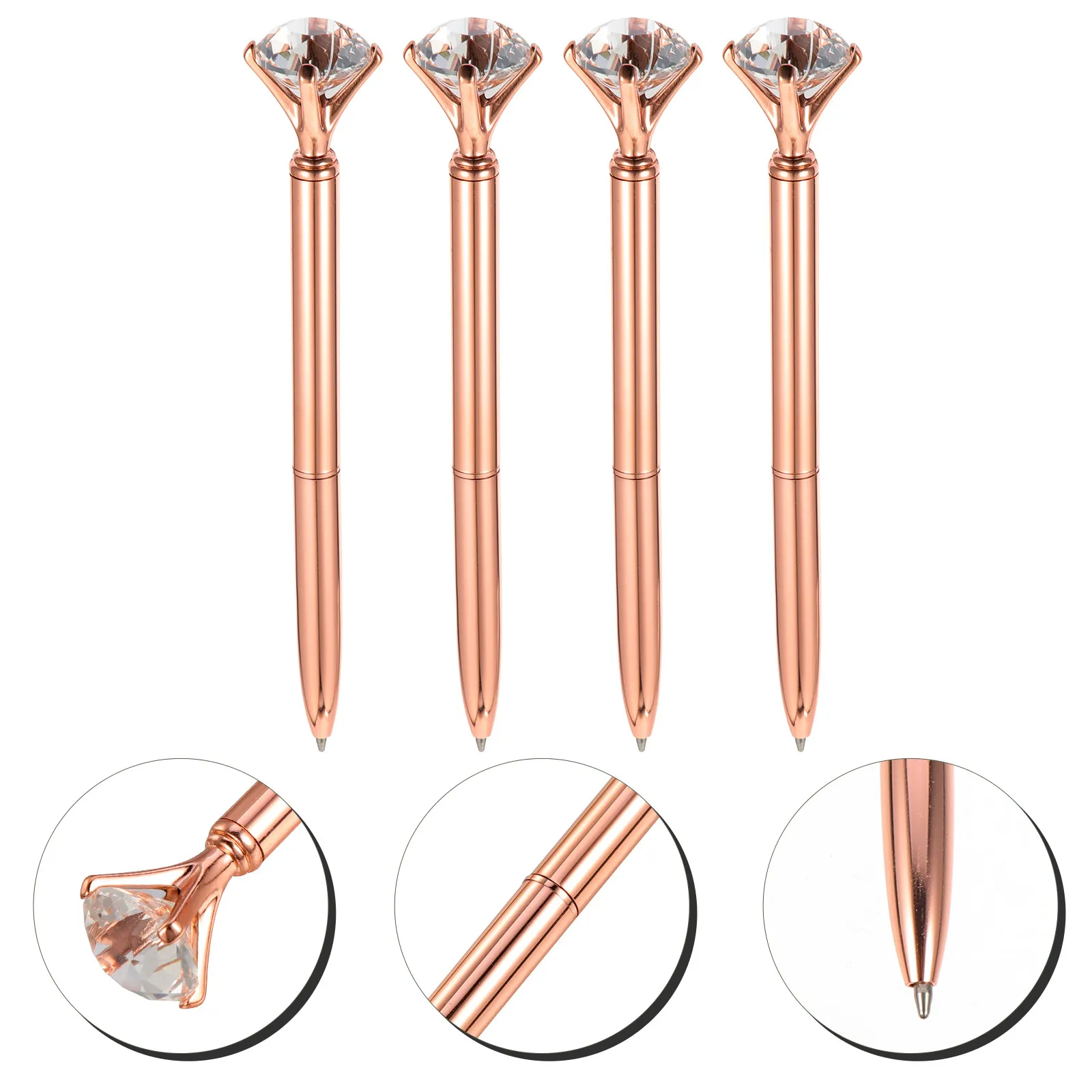 

4 шт. металлические шариковые ручки в форме бриллианта, многофункциональные, для студентов, эргономичные, портативные, для офиса и школы, для ежедневного использования