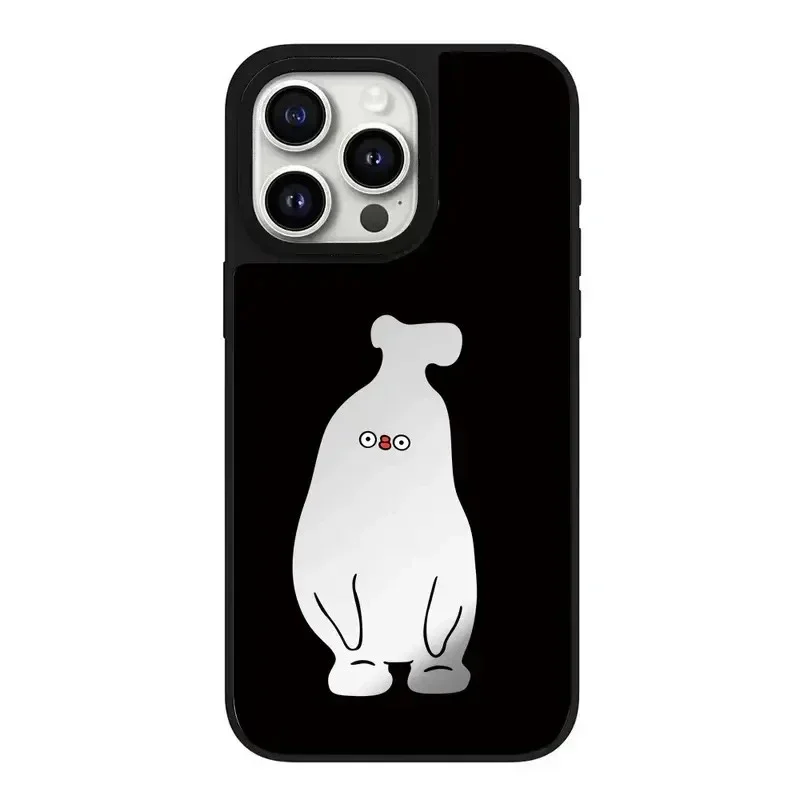 

Cute Cartoon Monster Mirror Magnetic iPhone 11 12 13 15 14 16 Pro Max Protective Case, Fits iPhone 16 Pro Max