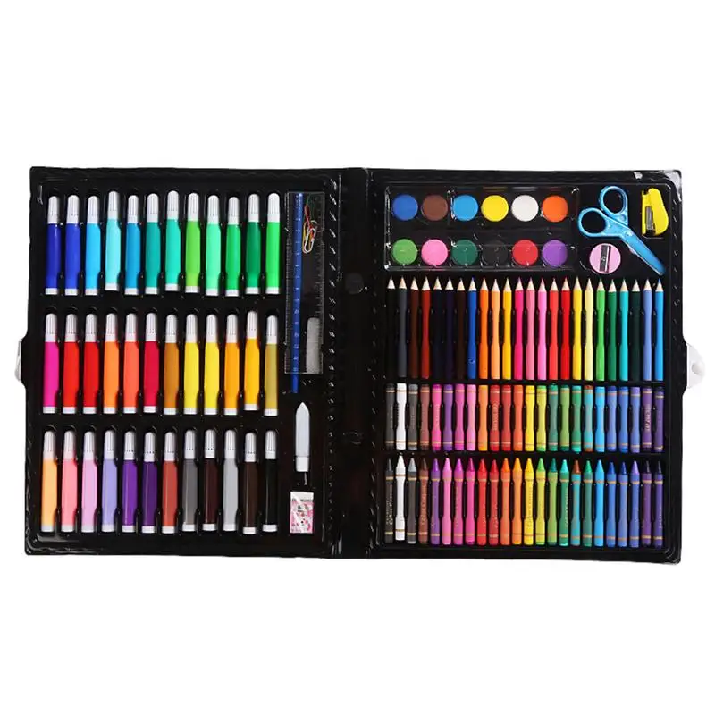 Kids Coloring Pens Markers Set 150X Sketching Pencils Coloring Set Art Kit Drawing Supplies Kids Coloring Pens Markers Set