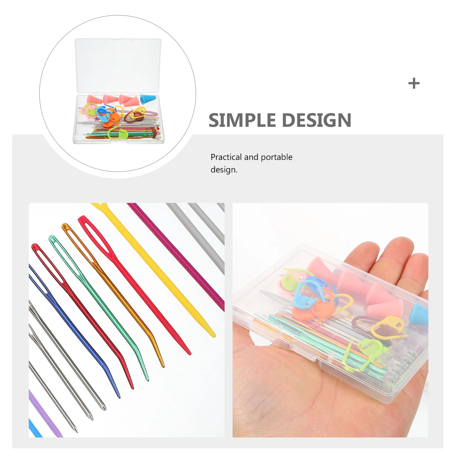 

1 set 1 Set Plastic Knitting For Darning Crochet Yarn Crafts Sewing Needle Compact Portable Tapestry Needles Household Large Eye