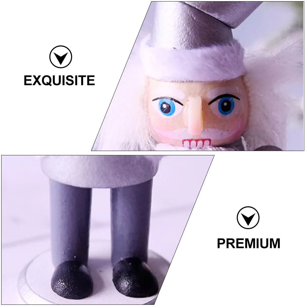 

5pcs Nutcracker Decor Premium Wooden Christmas Decoration Festive Scene Ornament Holiday Xmas Party Desktop Display