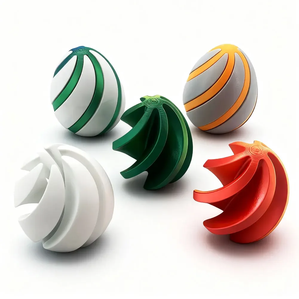 

3D печатные игрушки для снятия стресса, спиральная модель игрушки, невозможная пирамида, яйцо, проходная резьба, скульптура, винт, игрушки, подарок