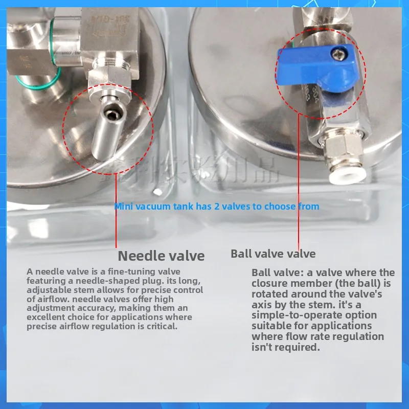 Portable Mini Glass Vacuum Sample Storage Jar – Ball Valve Sealed Negative Pressure Preservation Bottle for Lab