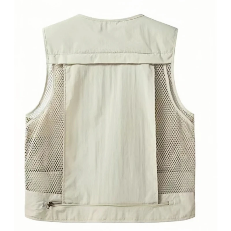 Men's Vest Summer Casual Photography Fishing Multi-Pocket Vest Outdoor Leisure Mountain Climbing Sleeveless V-Neck Custom Logo
