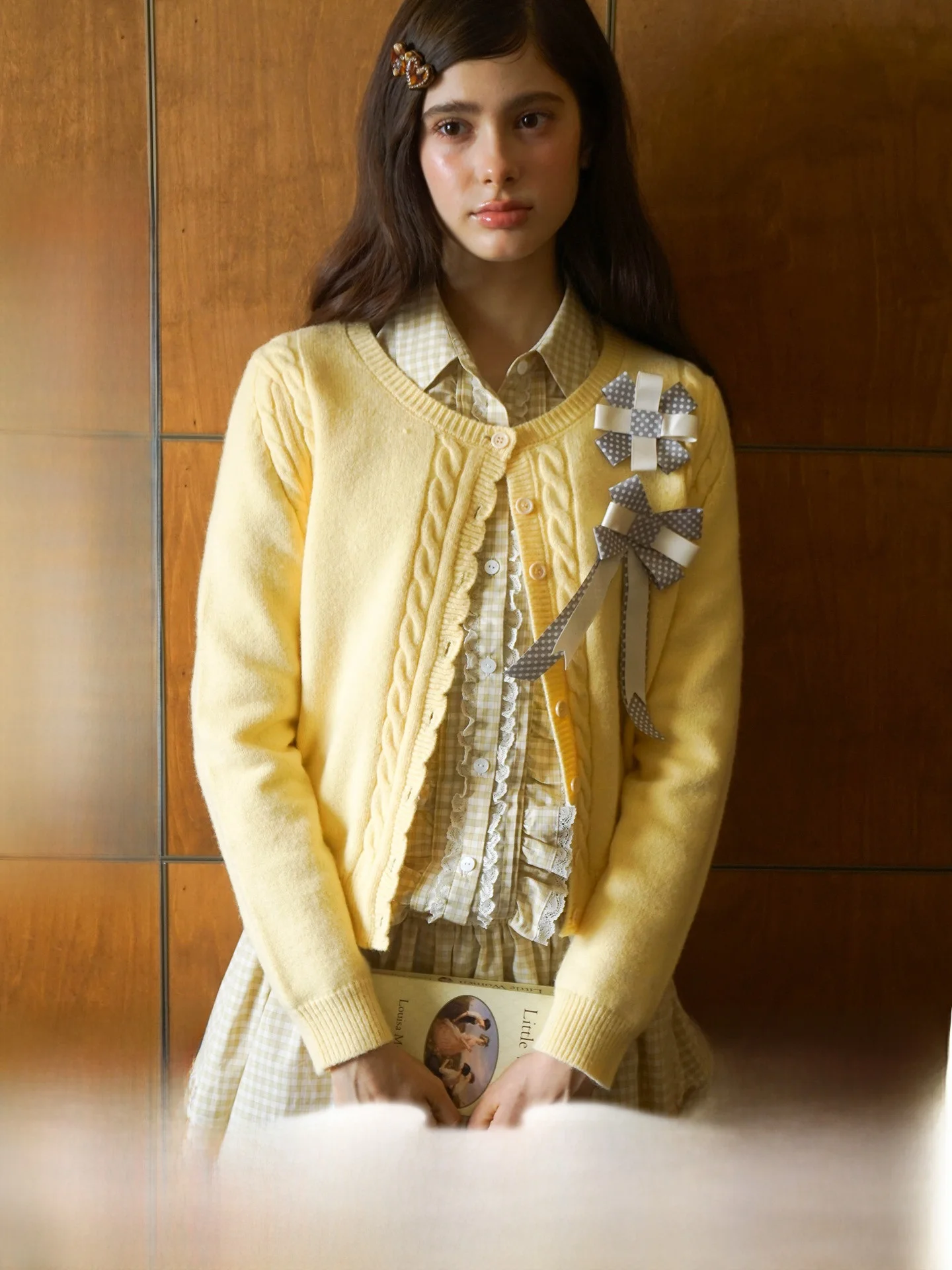 

MineBeThyVers женский вязаный открытый кардиган круглый Ne витой цветочный дизайн свободный длинный свитер свека осень-зима Es...