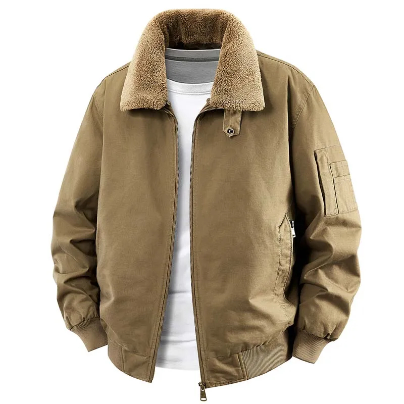 Winter Thicken Warm Men Parkas Comfortable Zipper Cotton Jackets Turn-down Collar Solid Color Male Clothes Casual Fashion New