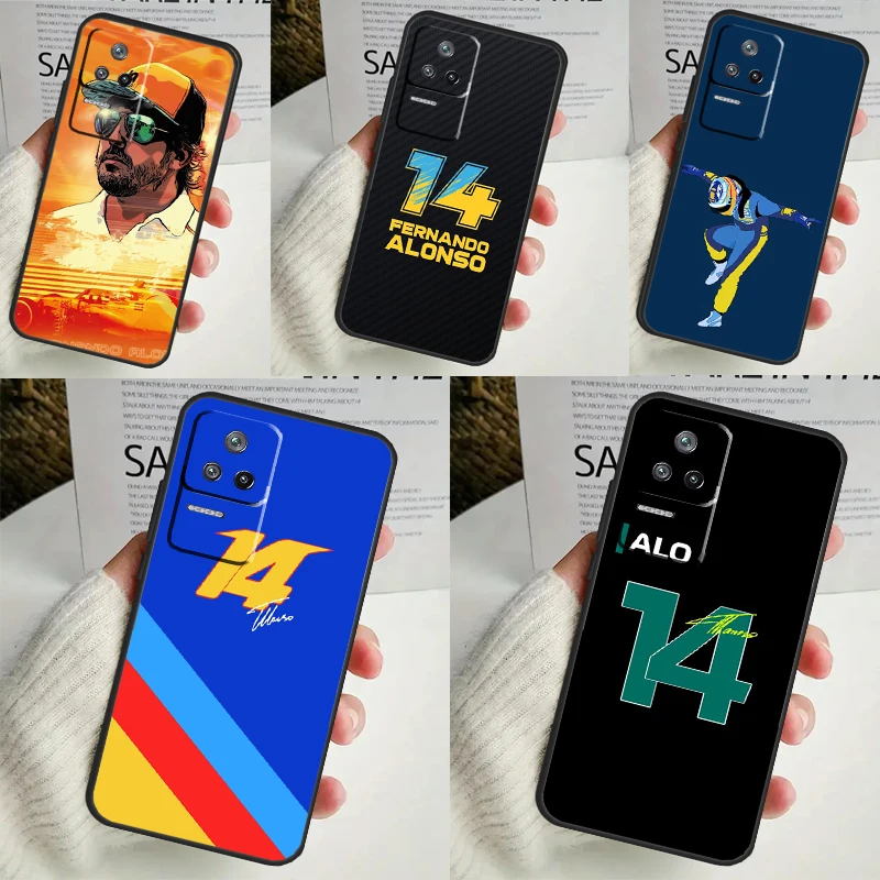 F1 racing fernando alonso 14 fall für poco x6 pro x3 x5 f3 f5 m5s m6 pro xiaomi 14 ultra 11t 12t 13t pro 12 13 lite abdeckung