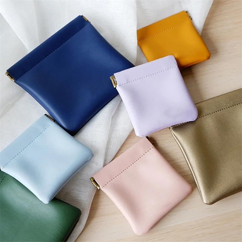 

Unisex PU Leather Portable Bag Lady Cosmetic Lipstick Storage Bag Earphone Sundries Organizer Mini Coin Purse Change Storage Bag