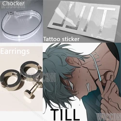 Alien Stage Till Cosplay Prop Metal Tattoo sticker Silver Chocker Earrings Mizi Sua Ivan Luka Hyuna Holloween Party Roleplay Set