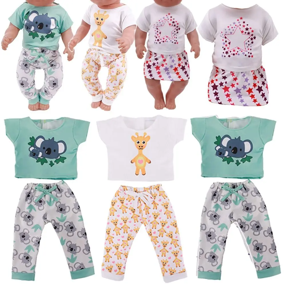 2PCS/Set Girl Changing Dressing Game Dollhouse Accessories Doll Pajamas Dolls Clothes Shirt Pants Mini Home Wear