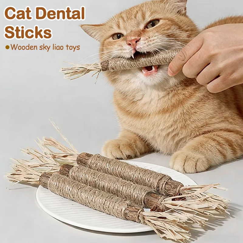 

Cat Toys Cleaning Teeth Chew Stick Teeth Grinding Interactive Kitten Chew Toy Cat Dental Toy for Teeth Cleaning