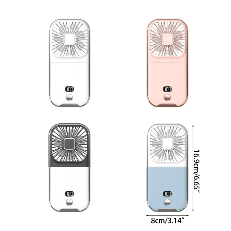 Wentylator cyfrowym wyświetlaczem Mały składany wentylator Klimatyzator USB możliwością ładowania Wentylator mAh do
