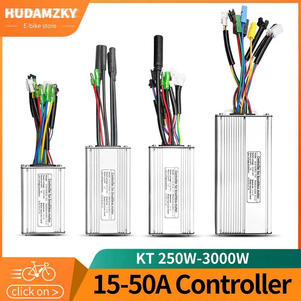 Ebike KT Controller 36V/48V LCD3 LCD4 LCD5 Display SM Waterproof Plug Electric Bicycle Squarewave Controller Conversion