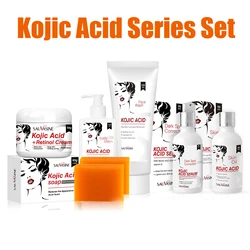 Набор серии Kojic Acid, оригинальный продукт, крем для лица, лосьон для тела, отбеливание, старение, прыщи, темные пятна, мыло с койевой кислотой, набор для ухода за кожей