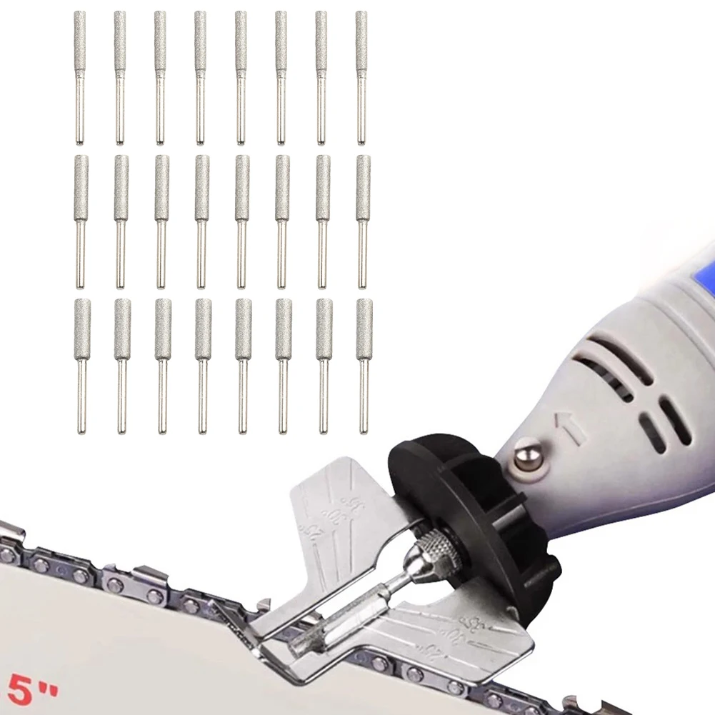 

24pcs/set 4/4.8/5.5mm Emery Chainsaw Sharpeners For Wood Metal Polishing Electric Saws Sharpening Power Tool Parts