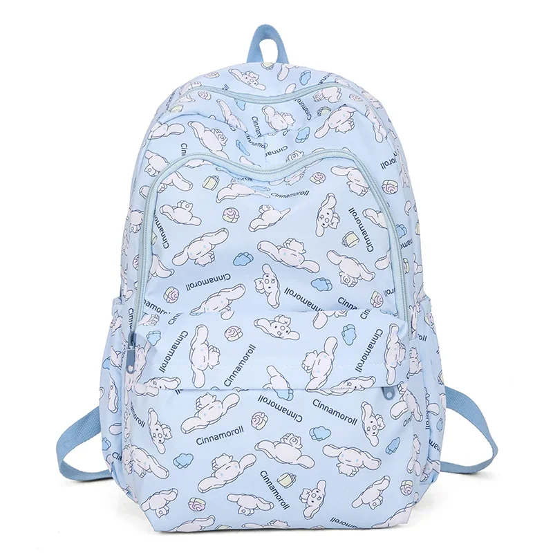 Hello Kitty Cinnamoroll Girls Large-Capacity Backpack Travel Bag, Full-Width Printed Daypack, Portable Outdoor School Bags