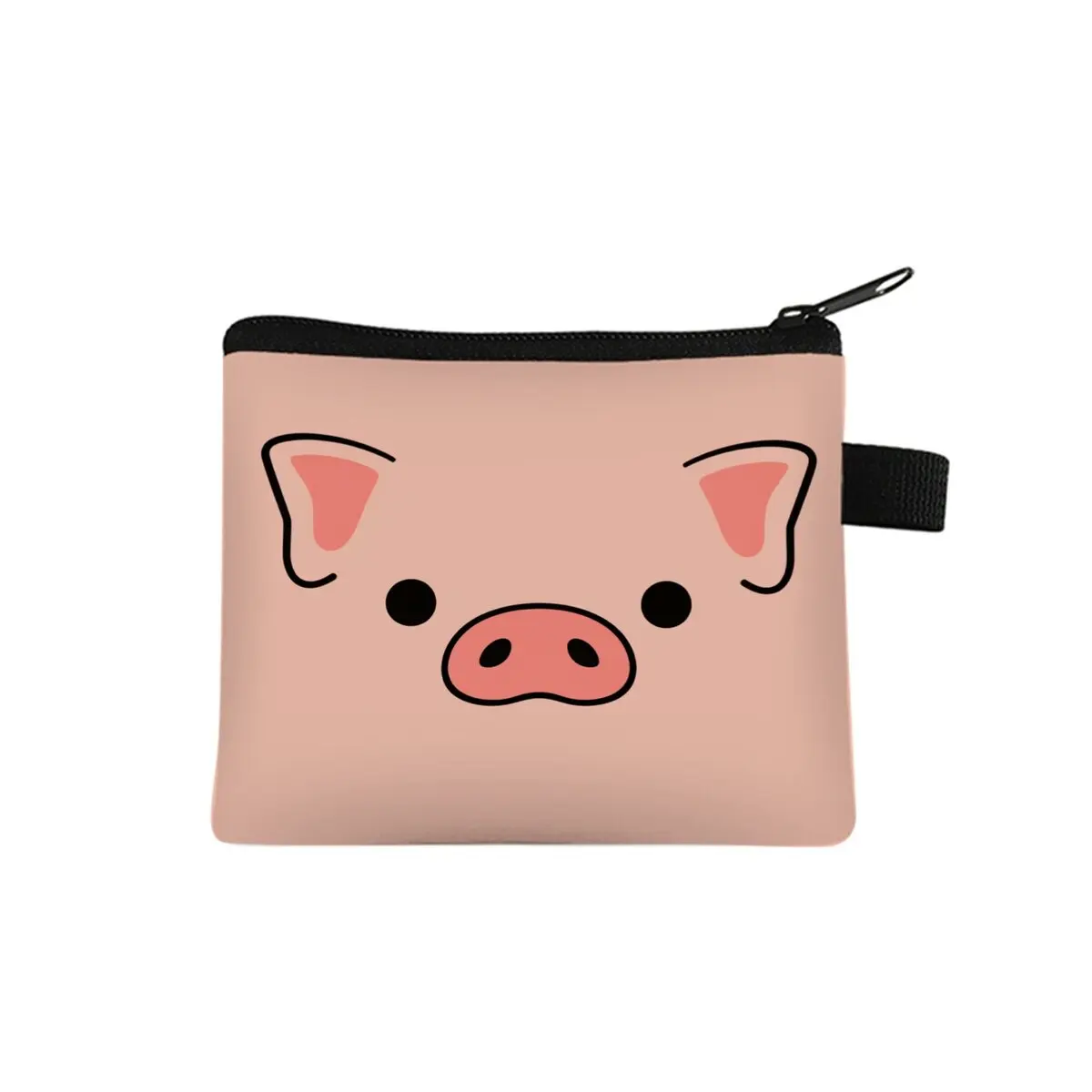 Rosa Schweinchen-Münzbörse Beste Geschenke für Jungen/Mädchen 2D Flache Cartoon Niedliche Aufbewahrungstasche mit Reißverschluss für Kinder-Geldbörsen