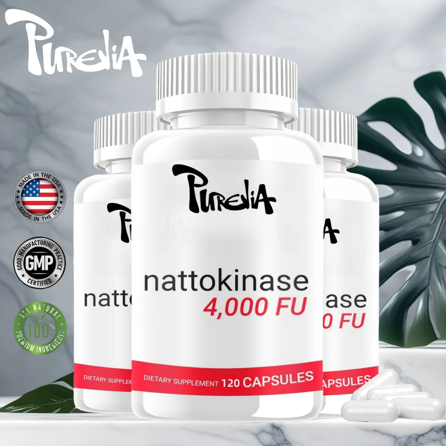 مكمل Nattokinase 4000 FU Serrapeptase 240000 SPU Lumbrokinase 2000 FU - كبسولات البروتين Hydrolase