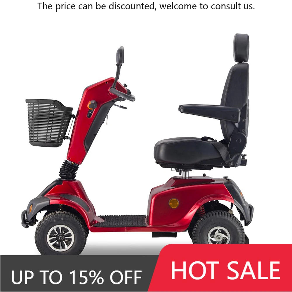 

50km Long Range Adults Portable Electric Travel Scooter Non-foldable 15km/h Easy Control Electric Wheelchair