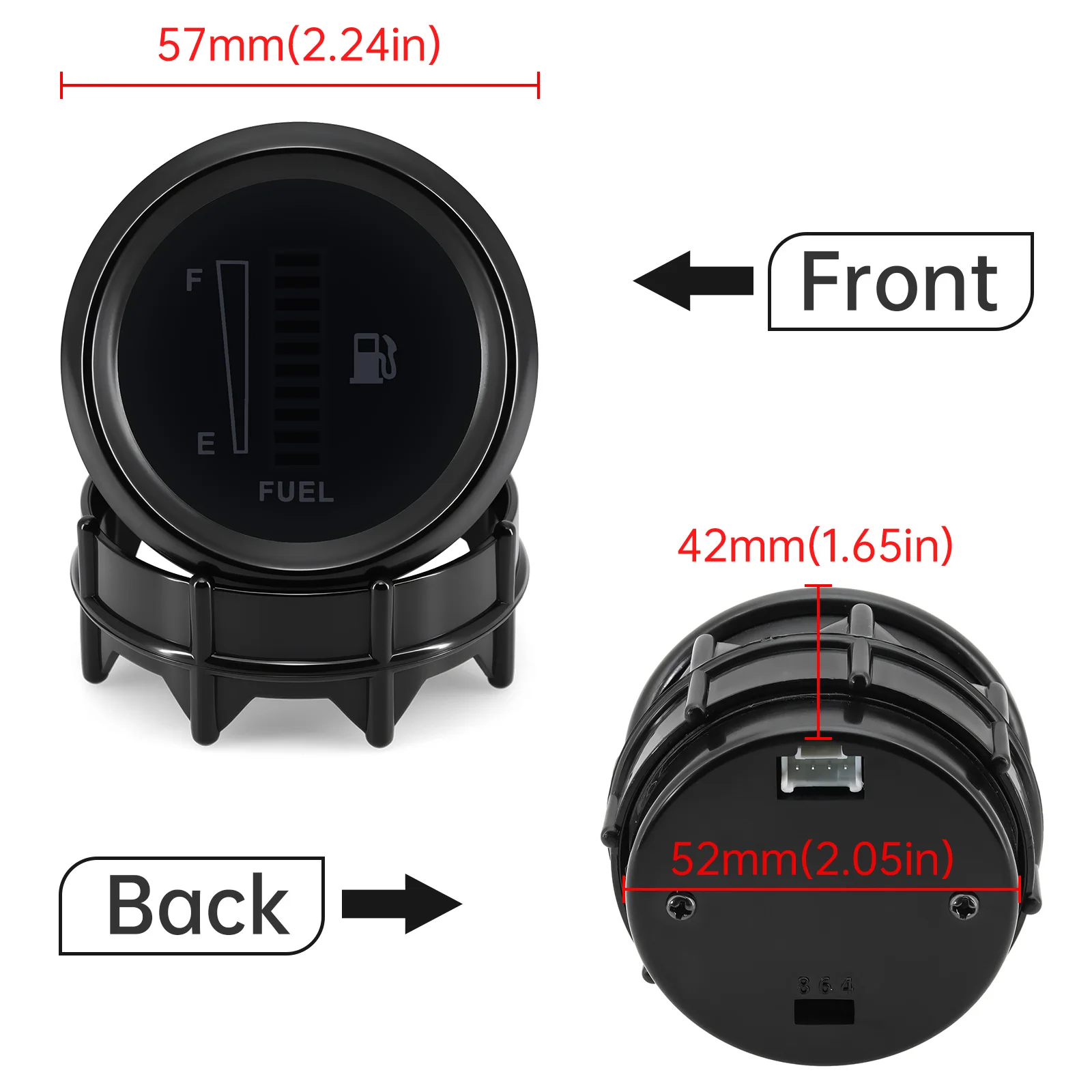 10 LED Auto- und Boot-Kraftstoffstandanzeige für 240-33ohm Kraftstoffstandsensor 52mm Ultra-Dünne Auto-Benzinanzeige Universelle Ölstandsanzeige 12V – Detail 2
