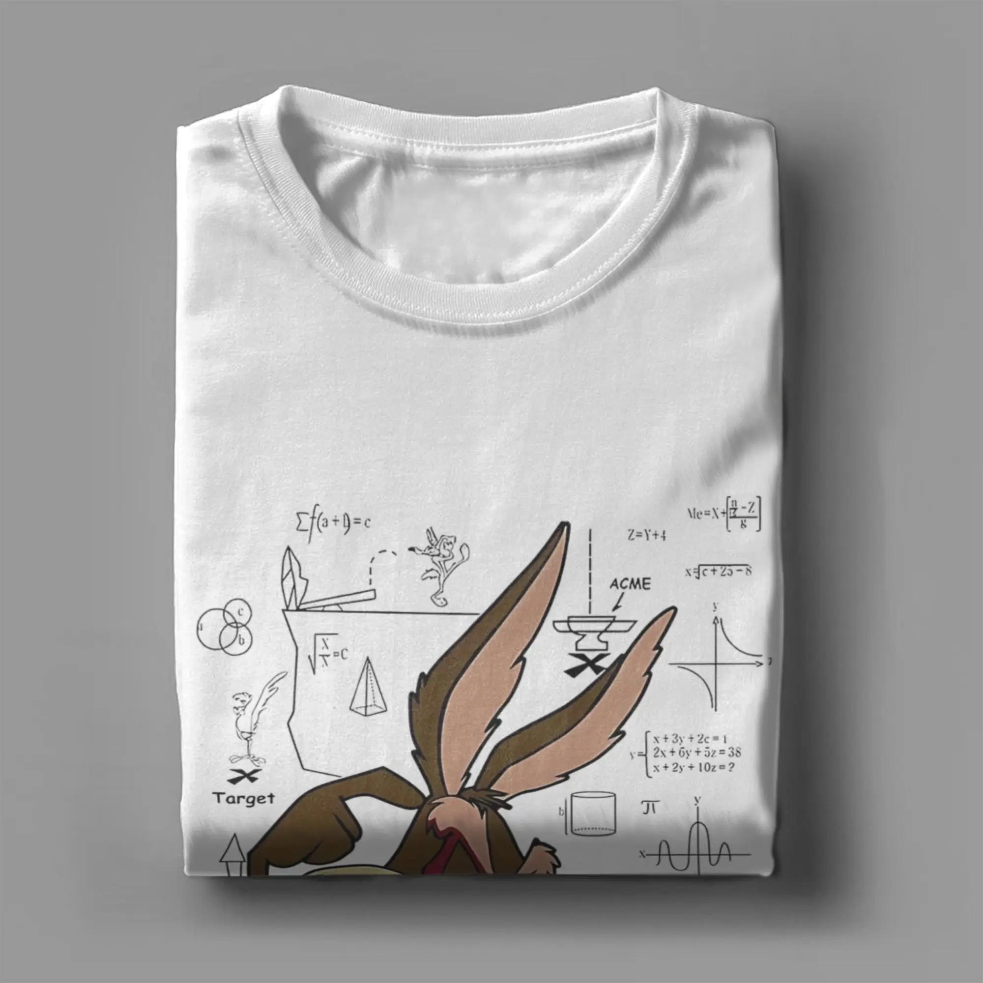 تي شيرت Wile E. Coyote And The Road Runner تي شيرت صيفي بحساب Harajuku تي شيرت رجالي 100 قطن برقبة دائرية تي شيرت كبير الحجم