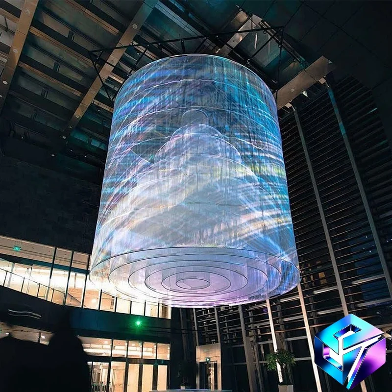 P2.97 High Brightness Transparent LED Adhesive Film Glass Window Screen For Brand Visual Advertising Retail Store