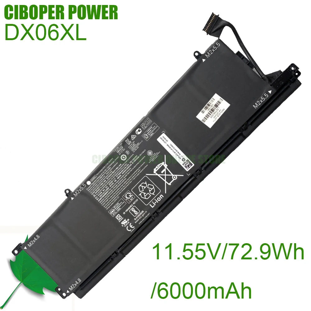 

CP Laptop Battery HSTNN-DB98 DX06XL 11.55V/72.9Wh/6000mAh For Omen X 2S 15-dg00 L32749-005 L32701-2C1 Series Notebook