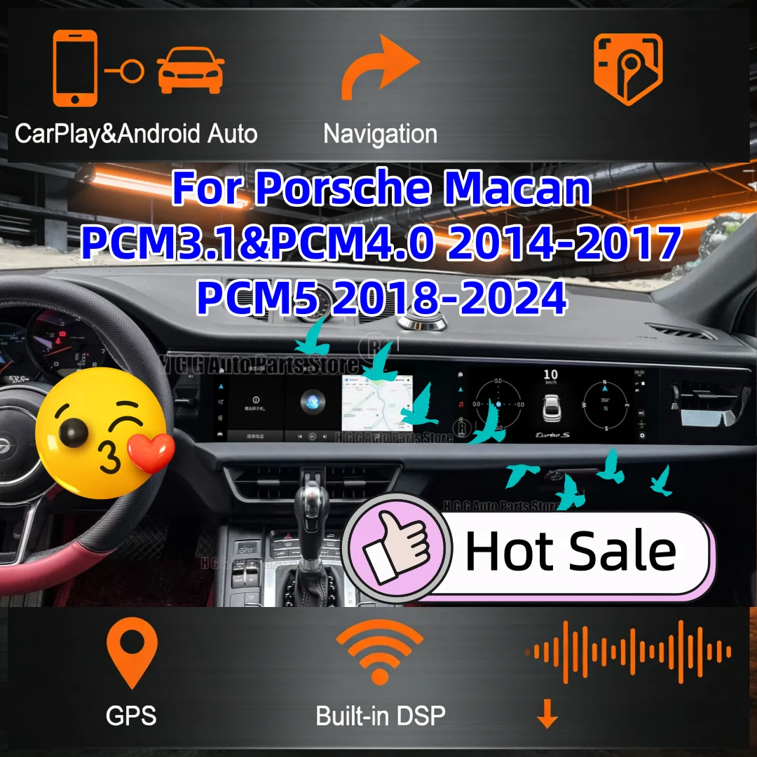 Estéreo de coche de pantalla Dual de 24,6 pulgadas para Porsche Macan PCM3.1 y PCM4.0 2014-2017 PCM5 2018-2024 sistemas de coche inteligentes android
