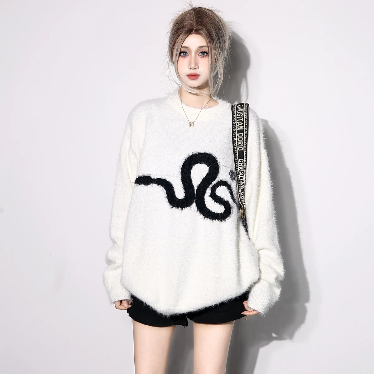 

Loose Fit Women's round Ne Knitwear Spring Autumn Winter Outerwear Comfortable Long Sve Warm Thermal Faion Sle