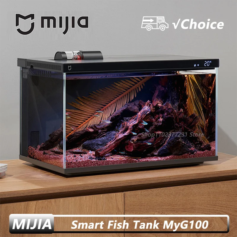 

NEW Mijia Smart Fish Tank 20L Work With Mijia APP Mobile controlled remote feeding Smart Lighting System Light Aquarium